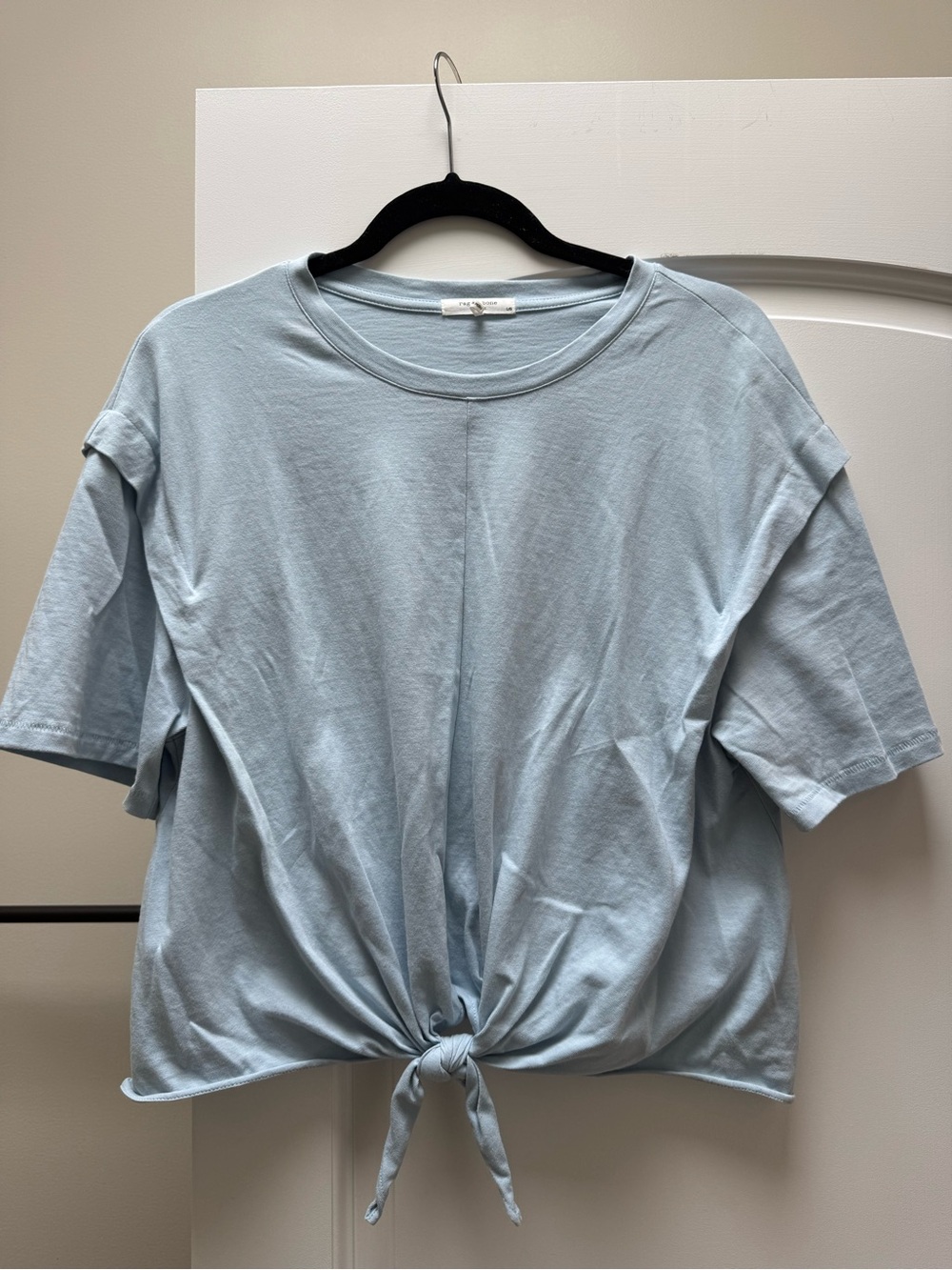 rag & bone Light Blue Front Tie Tee T-Shirt Size Large
